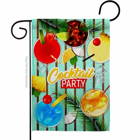 PATIO TRASERO Cocktail Party Beverages 13 x 18.5 in. Double-Sided Decorative Vertical Garden Flags for PA4072426